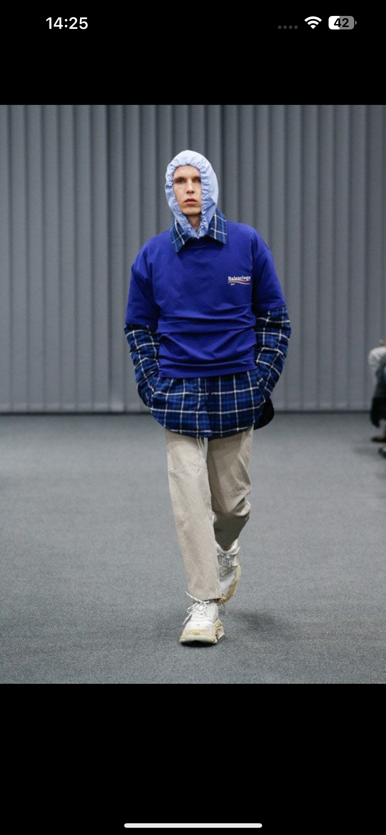 BALENCIAGA 2017AW padded oversized flannel shirts jacket