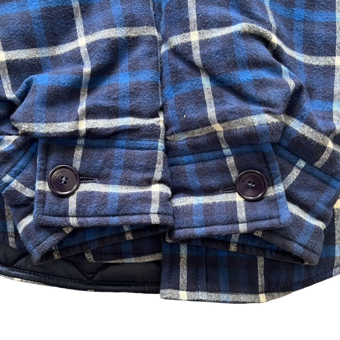 BALENCIAGA 2017AW padded oversized flannel shirts jacket