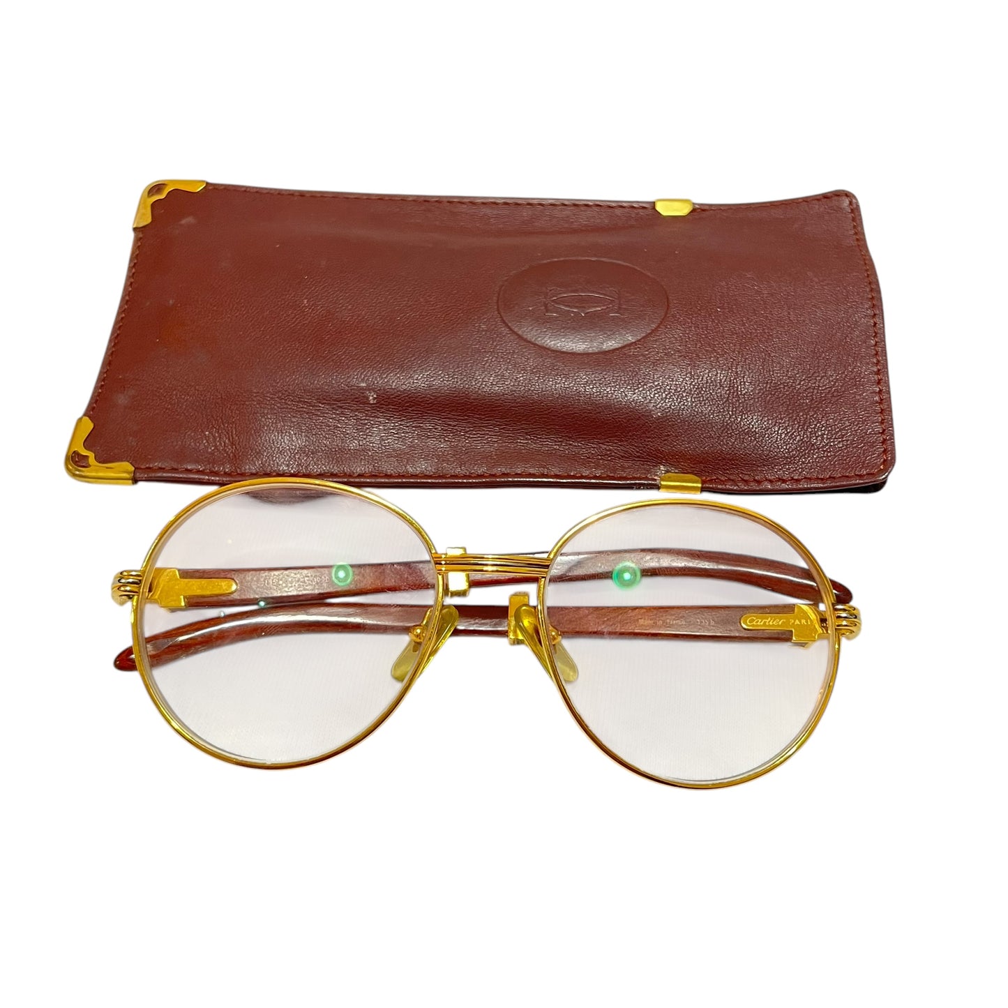 CARTIER VINTAGE WOOD GOLD GLASSES