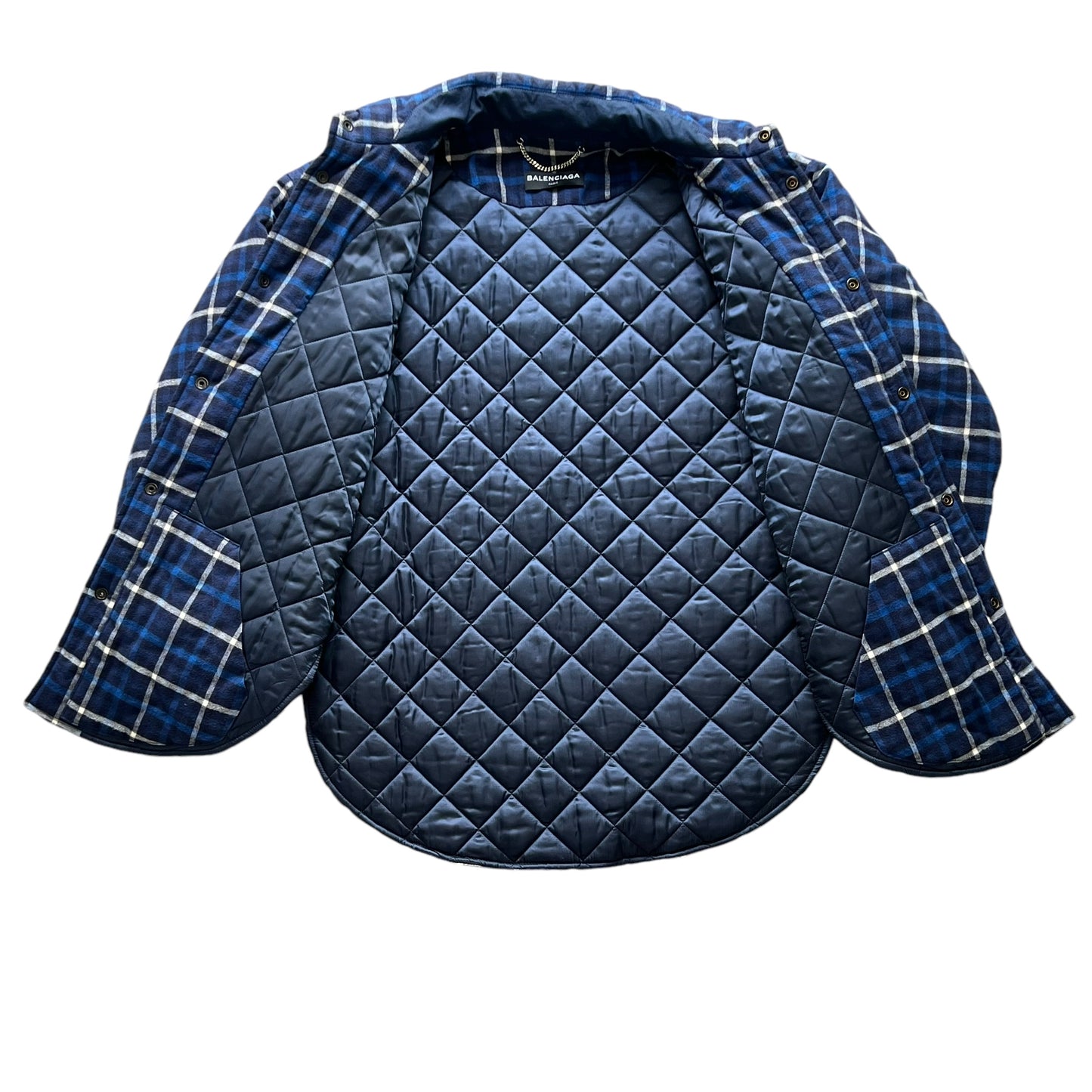 BALENCIAGA 2017AW padded oversized flannel shirts jacket