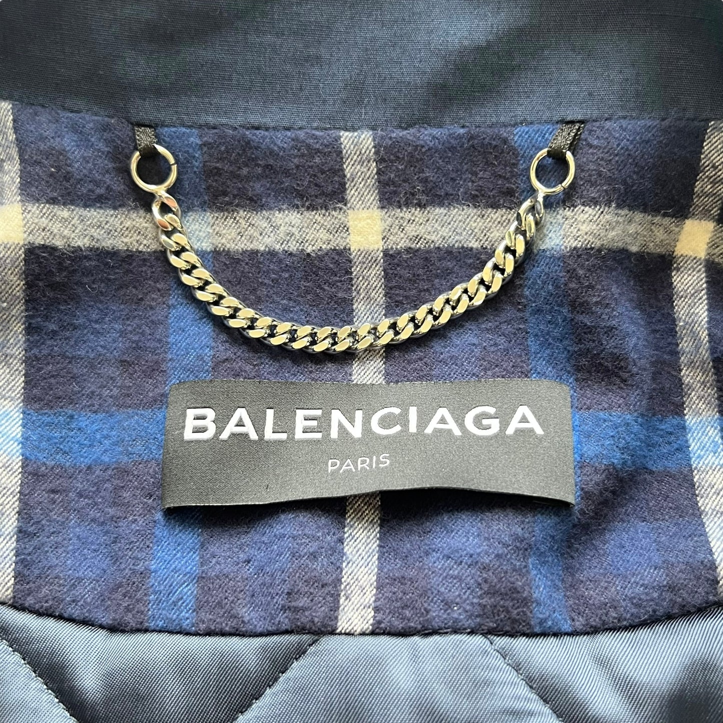 BALENCIAGA 2017AW padded oversized flannel shirts jacket