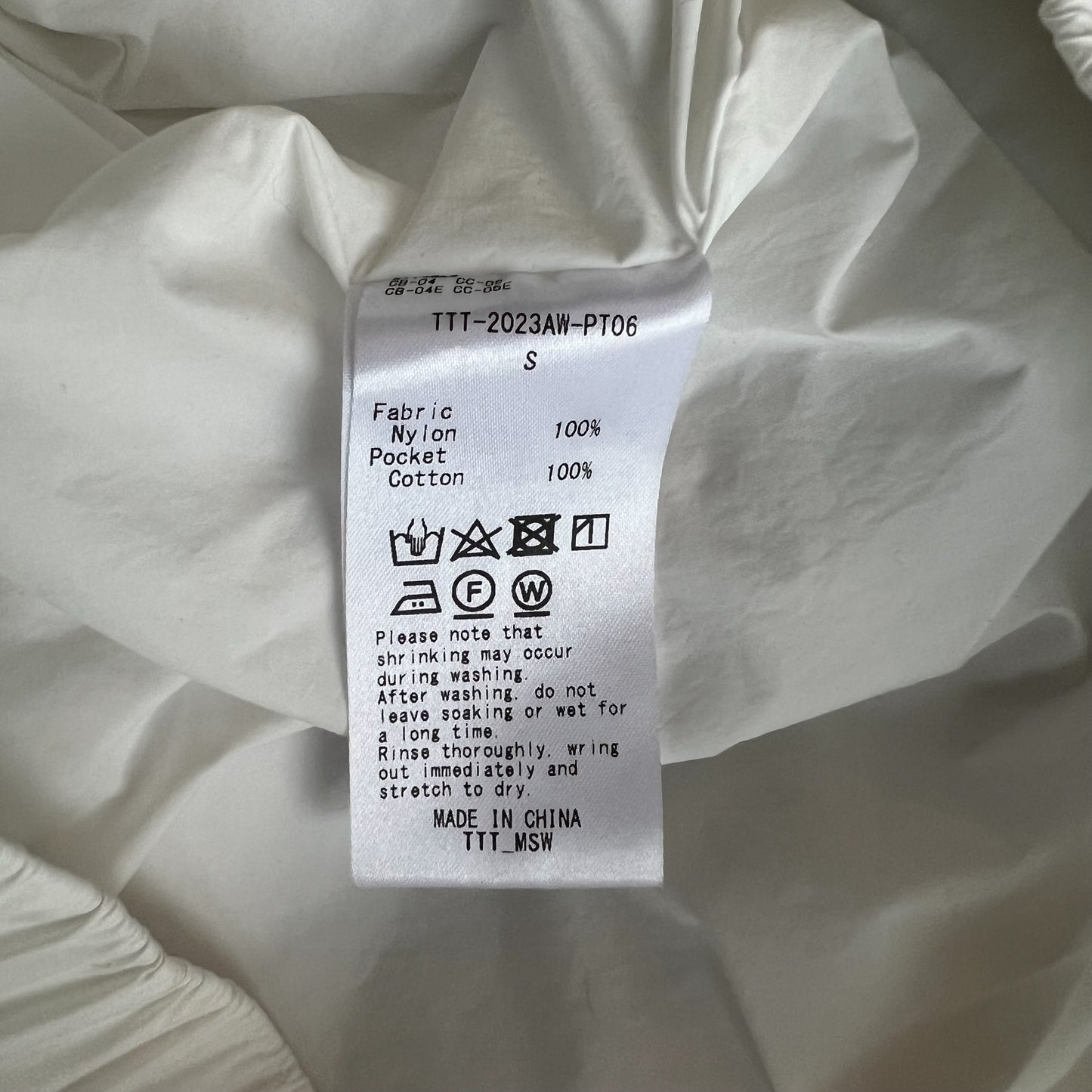 TTT MSW White Nylon Pants