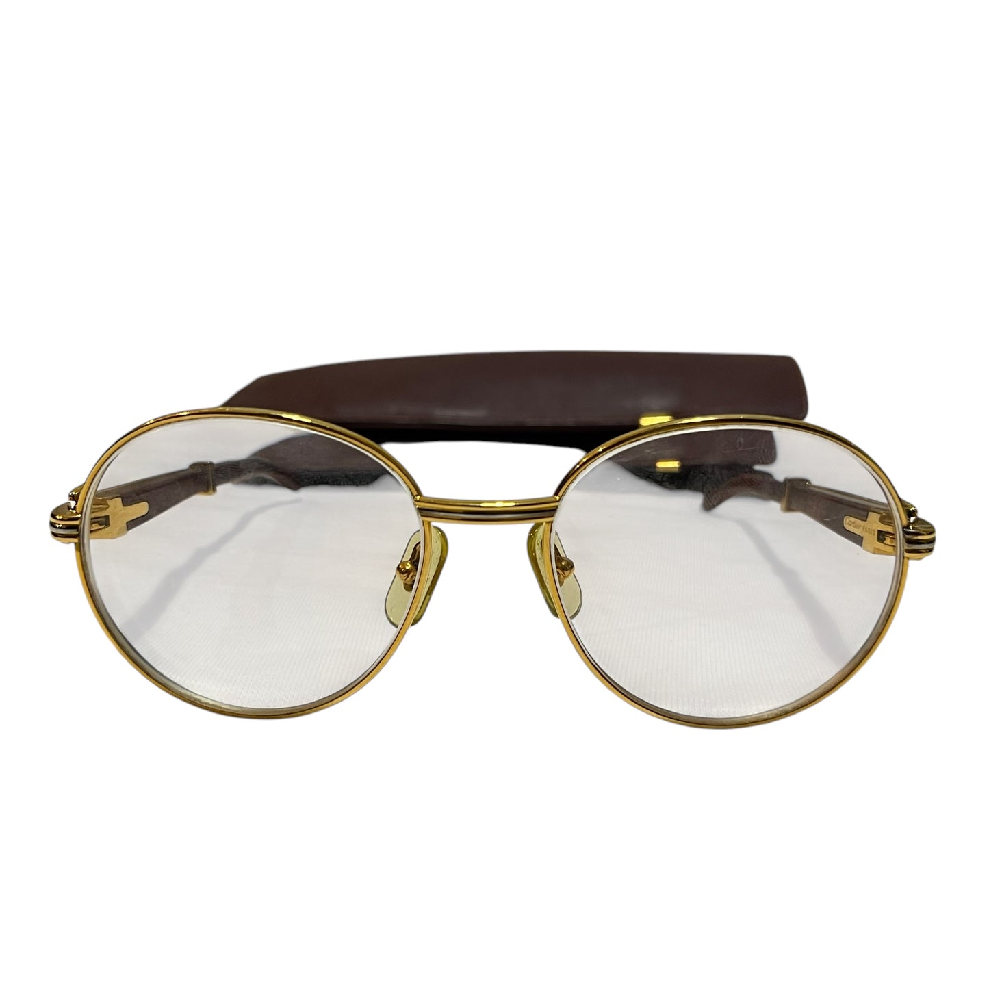 CARTIER VINTAGE WOOD GOLD GLASSES