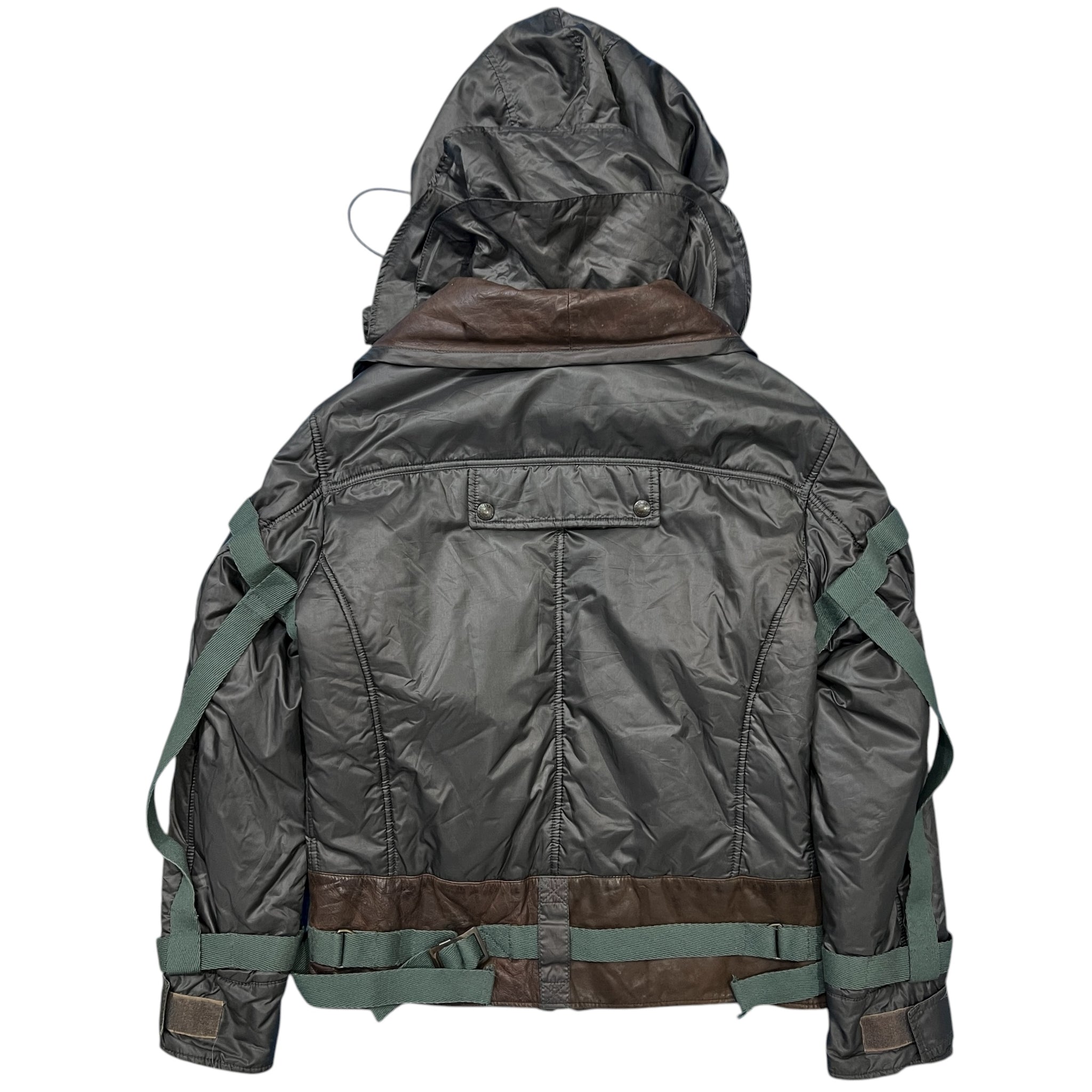 DOLCE&GABBANA 2003AW Bondage Harness Leather Nylon Zip-Up Jacket