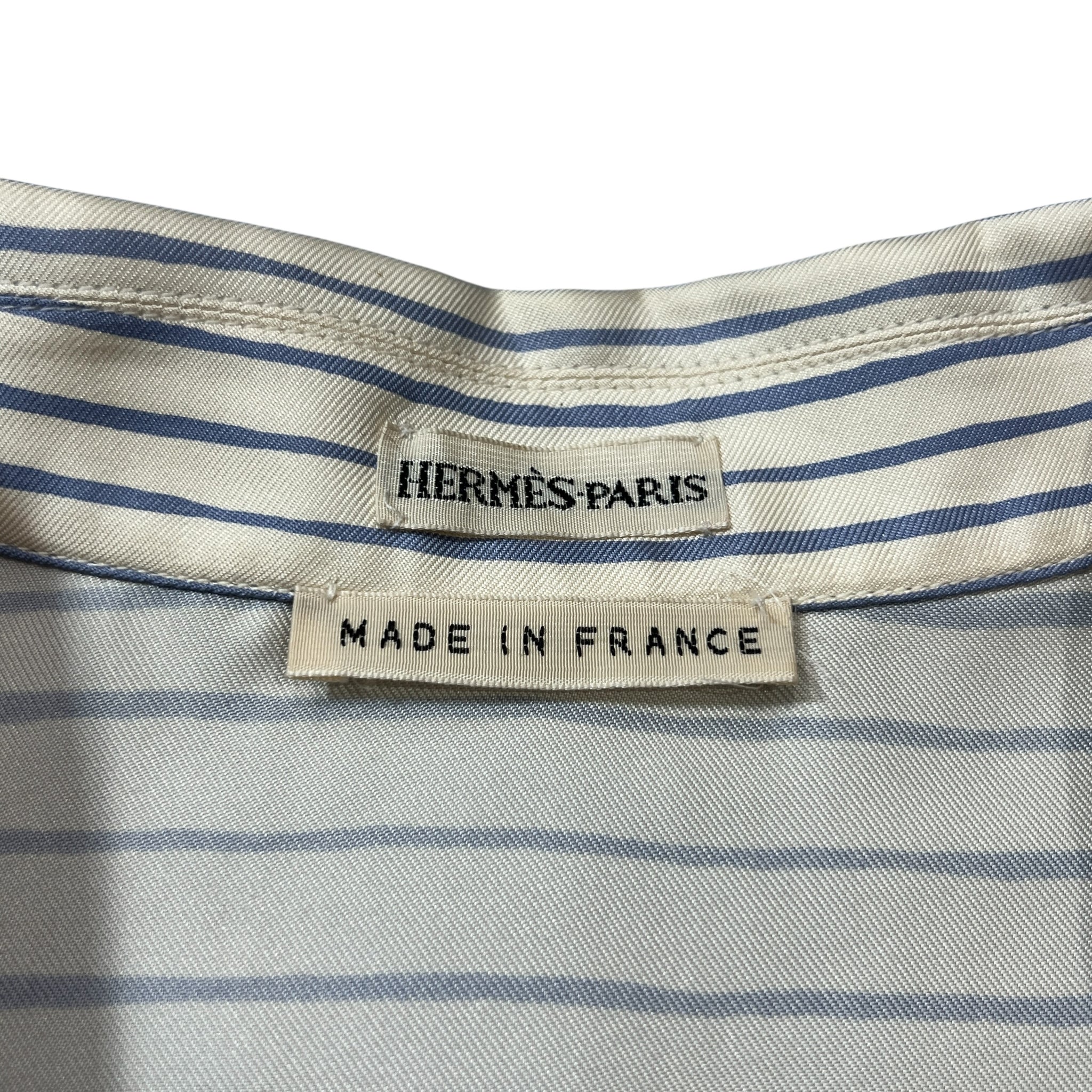 HERMES Blue Stripe Blouse