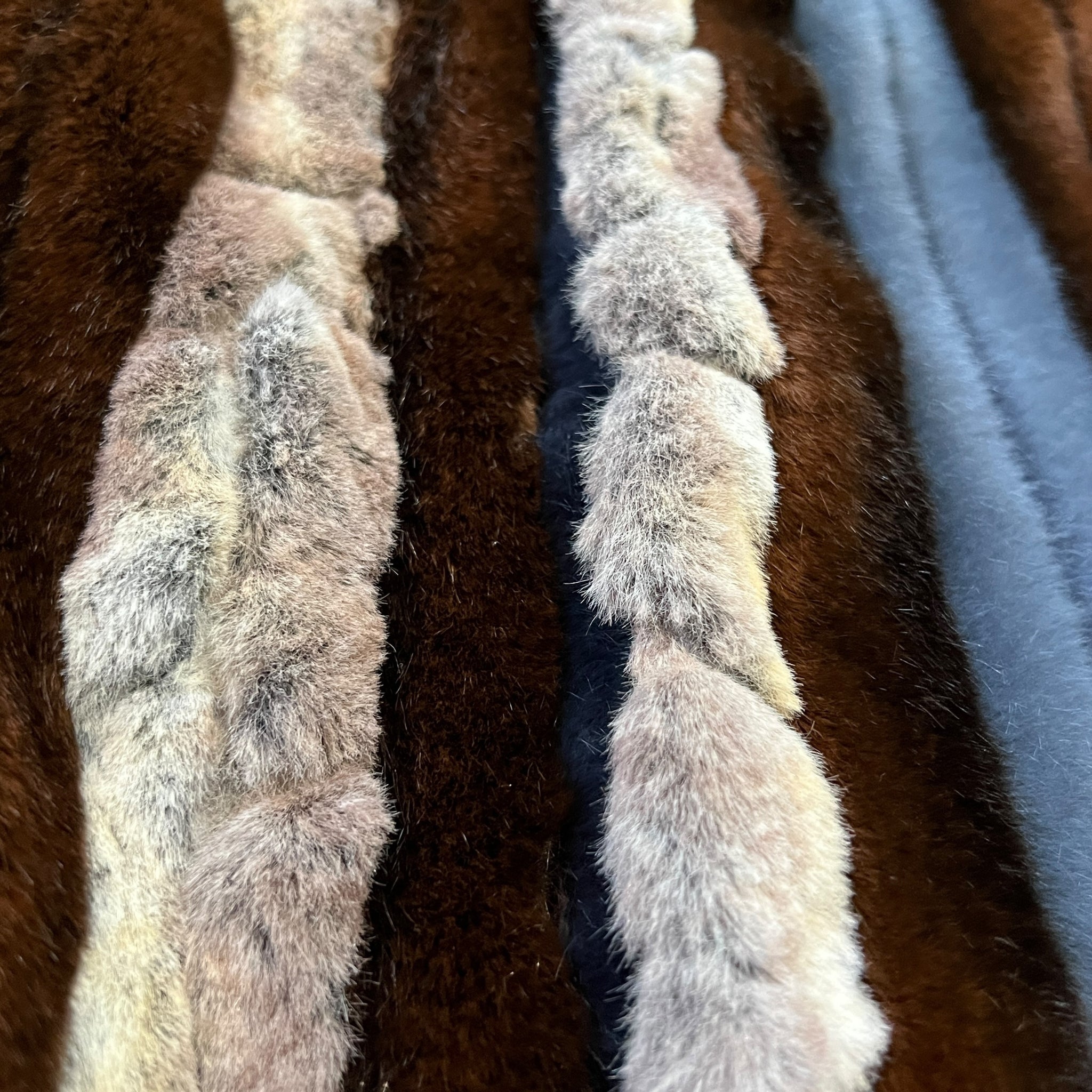 Y/PROJECT 2018-19AW Stripe Faux Fur Check Coat