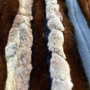 Y/PROJECT 2018-19AW Stripe Faux Fur Check Coat