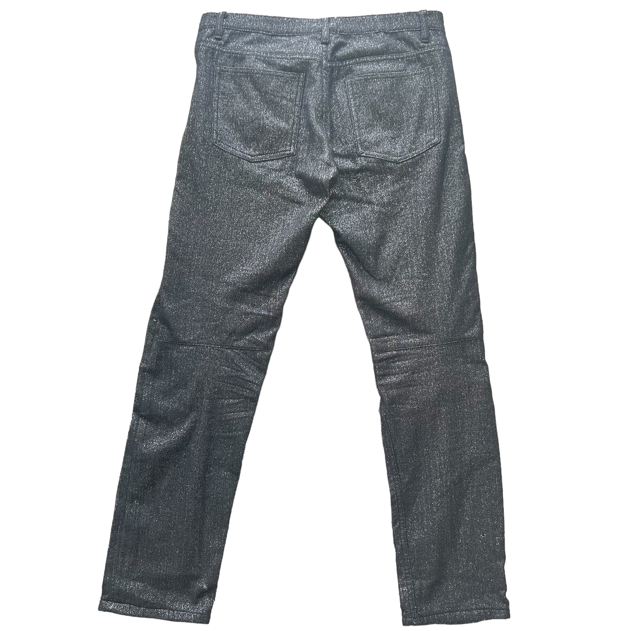 COMME DES GARCONS HOMME PLUS 2012AW GLITTER WOOL BLACK SILVER TROUSERS