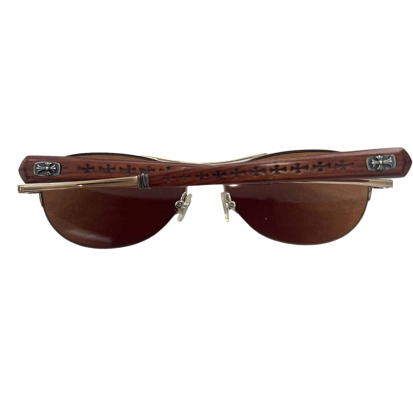 CHROME HEARTS SKYSAW III WOOD DARK BROWN MAHOGANY GLASSES