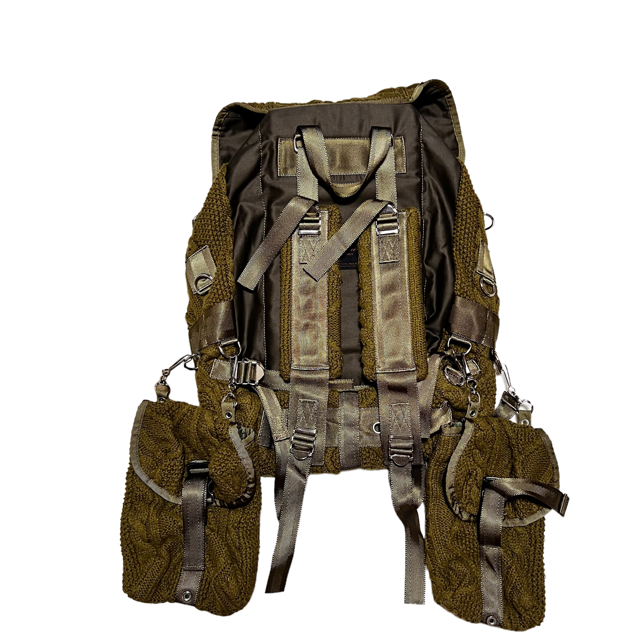 UNDERCOVER 2004AW BUT BEAUTIFUL MODULAR KNIT BACKPACK KHAKI