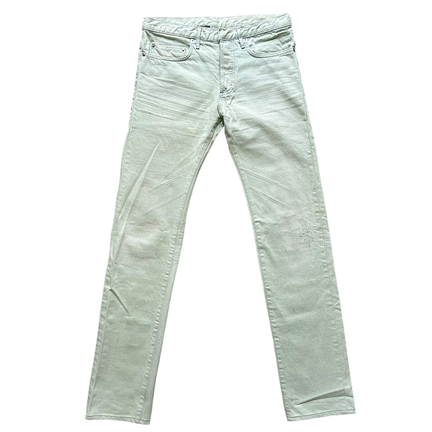 DIOR HOMME 2006SS × HEDI SLIMANE Clawmark indigo light green jeans