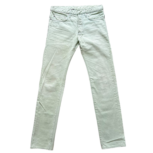 DIOR HOMME 2006SS × HEDI SLIMANE Clawmark indigo light green jeans