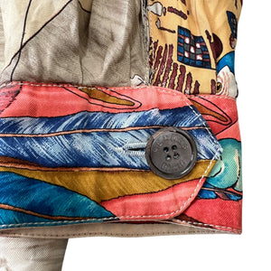 HERMES 90s × MARGIELA Vintage “Christophe Colomb Découvre L'Amérique” Reversible Silk Jacket