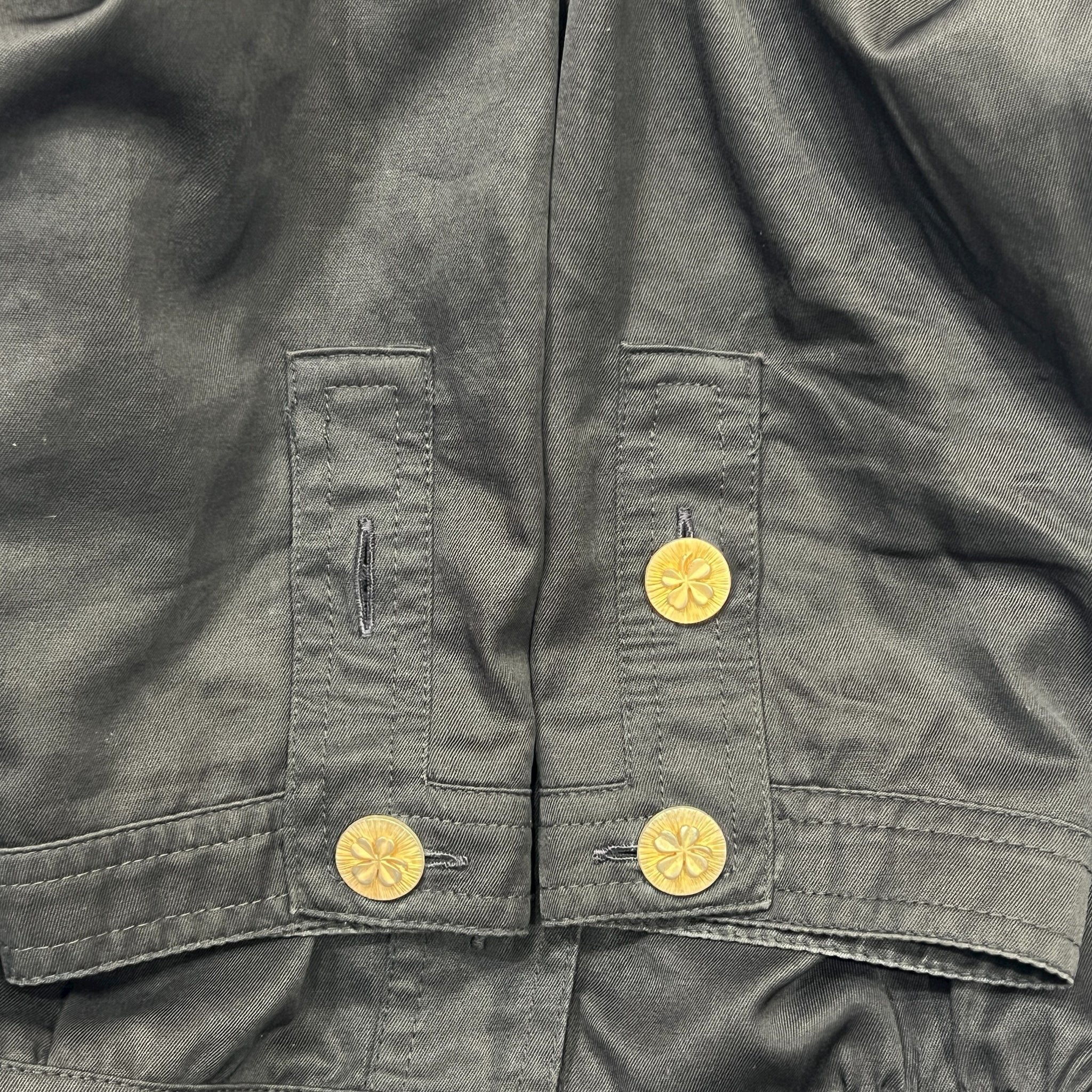 CHANEL 1987 Poster Style Black Gold-Button Clover Dress