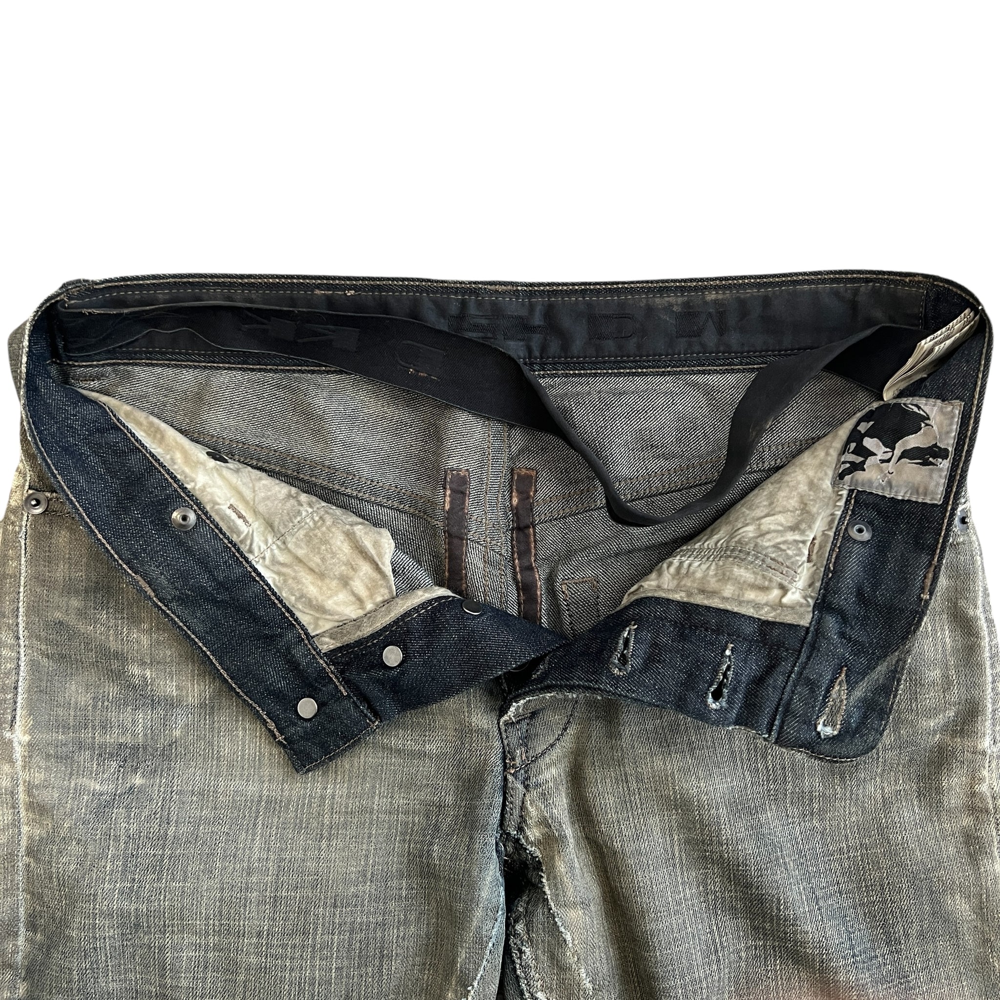 RICK OWENS DRKSHDW Vintage Effect Overdyed Cropped Denim Pants