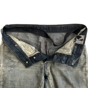 RICK OWENS DRKSHDW Vintage Effect Overdyed Cropped Denim Pants