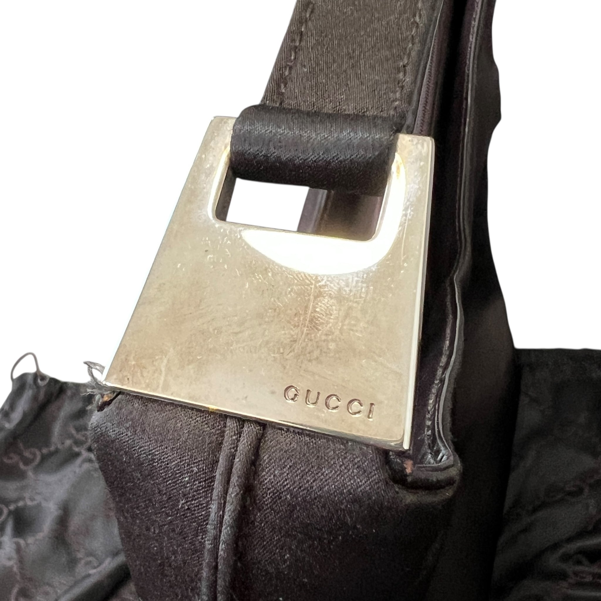 GUCCI Nylon × Leather Shoulder Bag