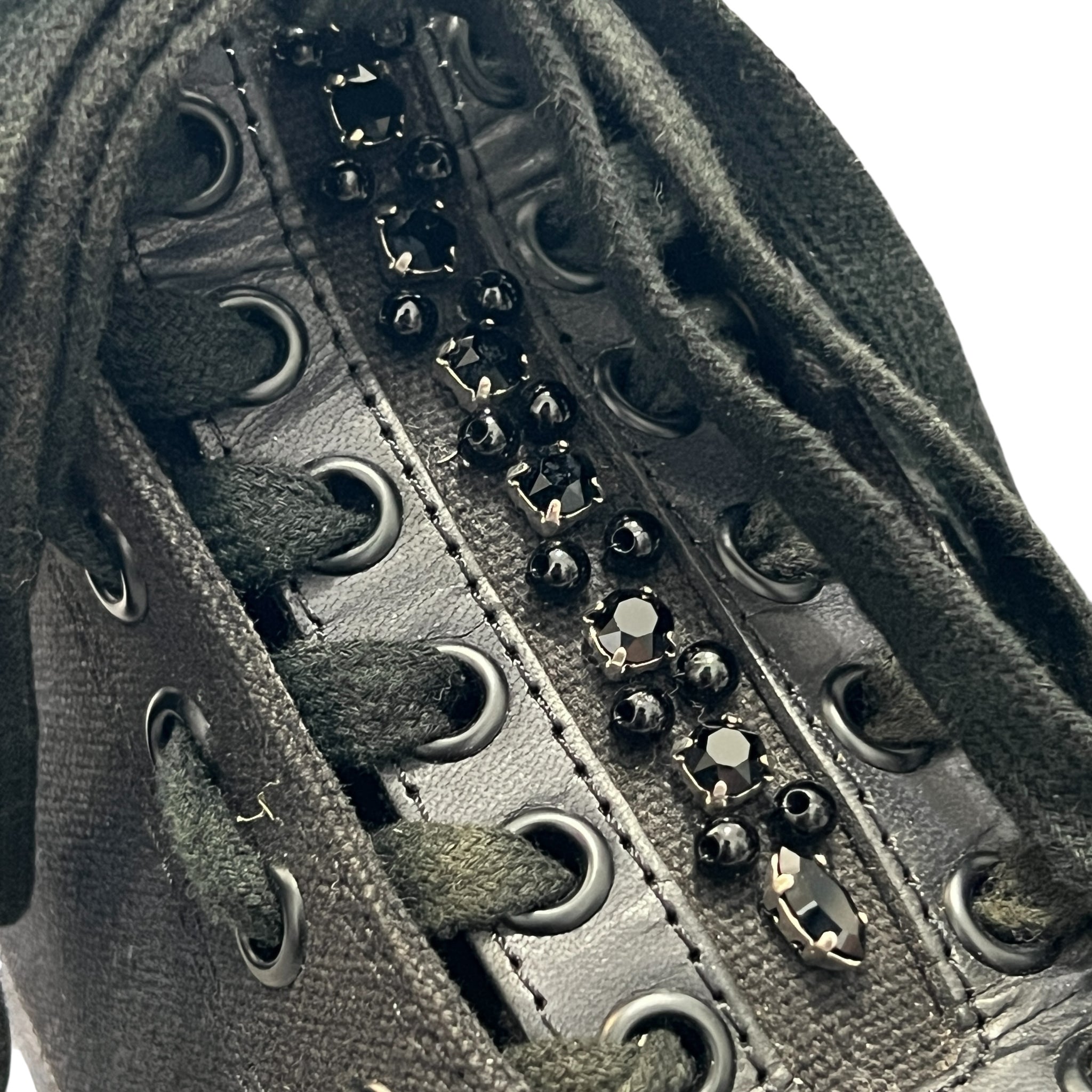 Y’s Yohji Yamamoto Black Canvas High-Tops with Zip & Bijou Sneaker