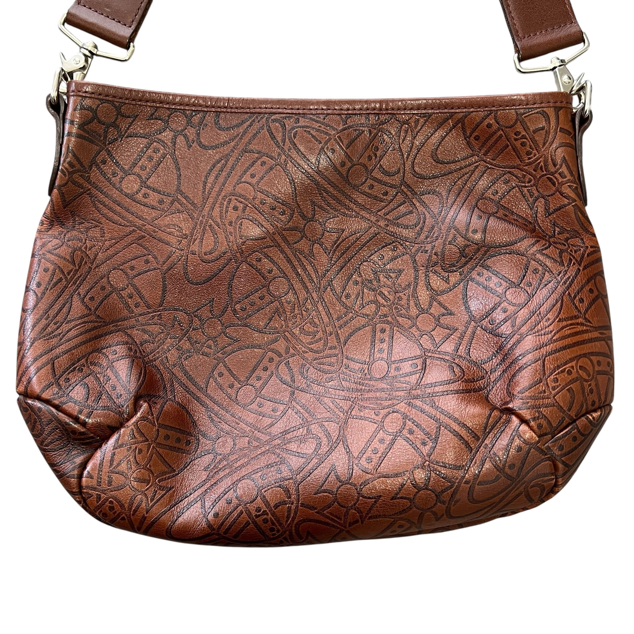 Vivienne Westwood Arthur Embossed Orb Leather Shoulder Bag