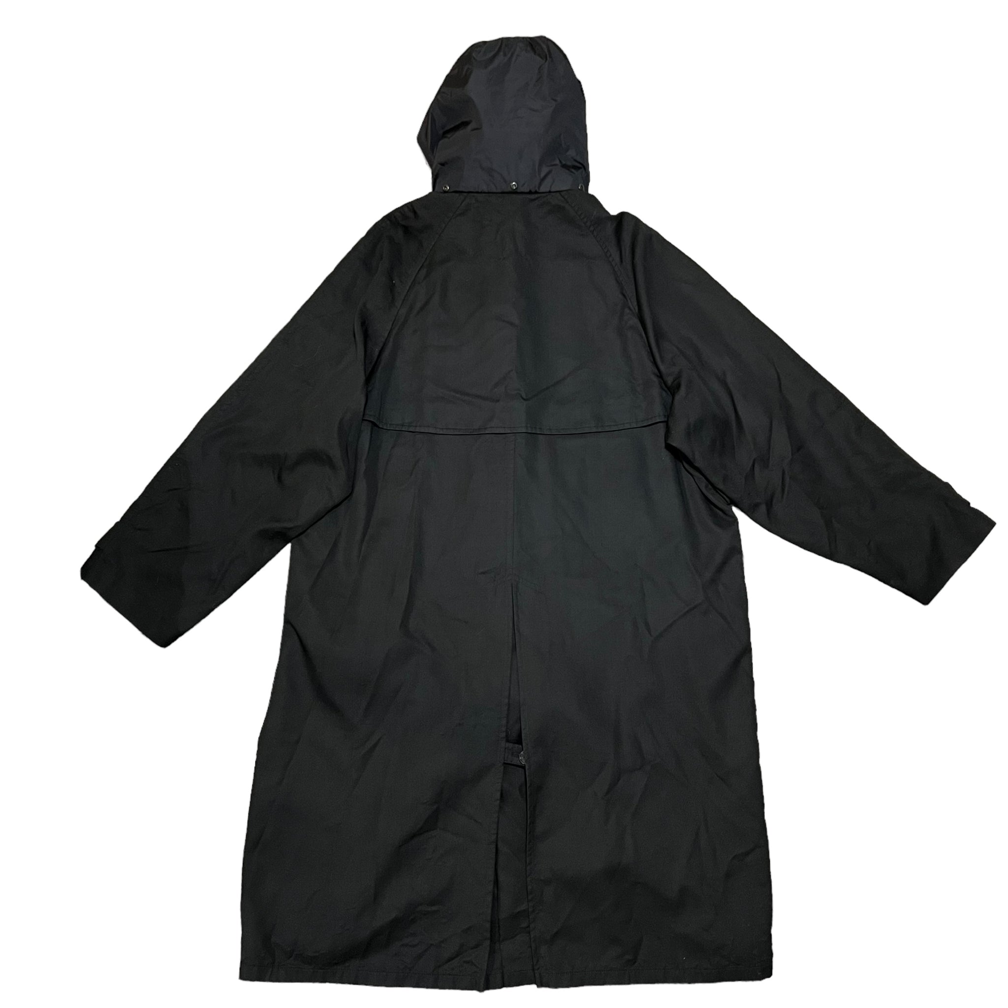 BALENCIAGA 2021AW OVERSIZED HYBRID NYLON/ COTTON TRENCH HOODED COAT JACKET