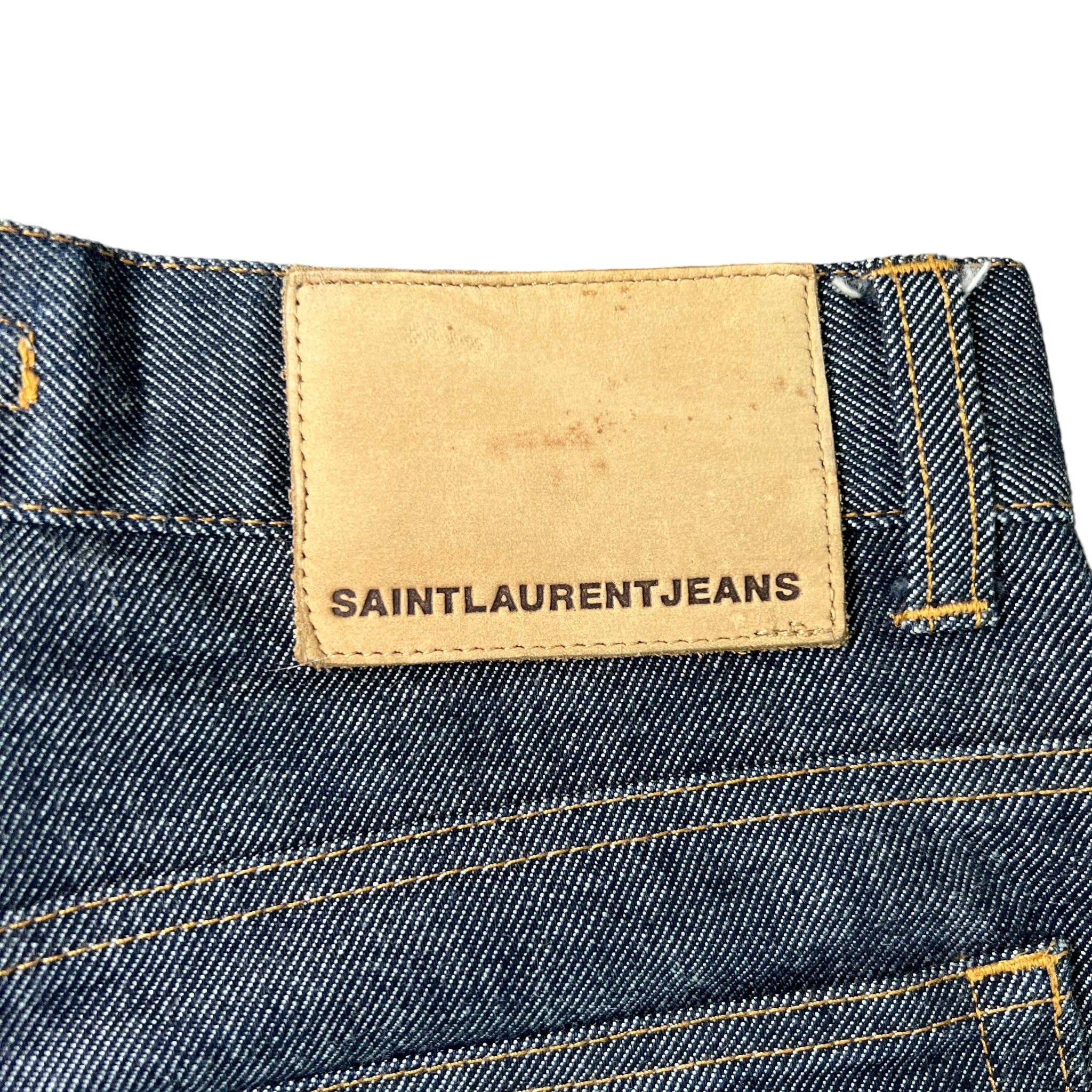 SAINT LAURENT JEANS BUTTON FLY STRAIGHT DENIM PANTS 90s HEDI SLIMANE