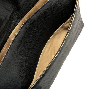 Real Crocodile Leather Asymmetric Zip Design Shoulder Bag