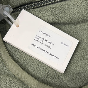 POST ARCHIVE FACTION (PAF) 4.0+ 'CENTER' HOODIE / OLIVE GREEN