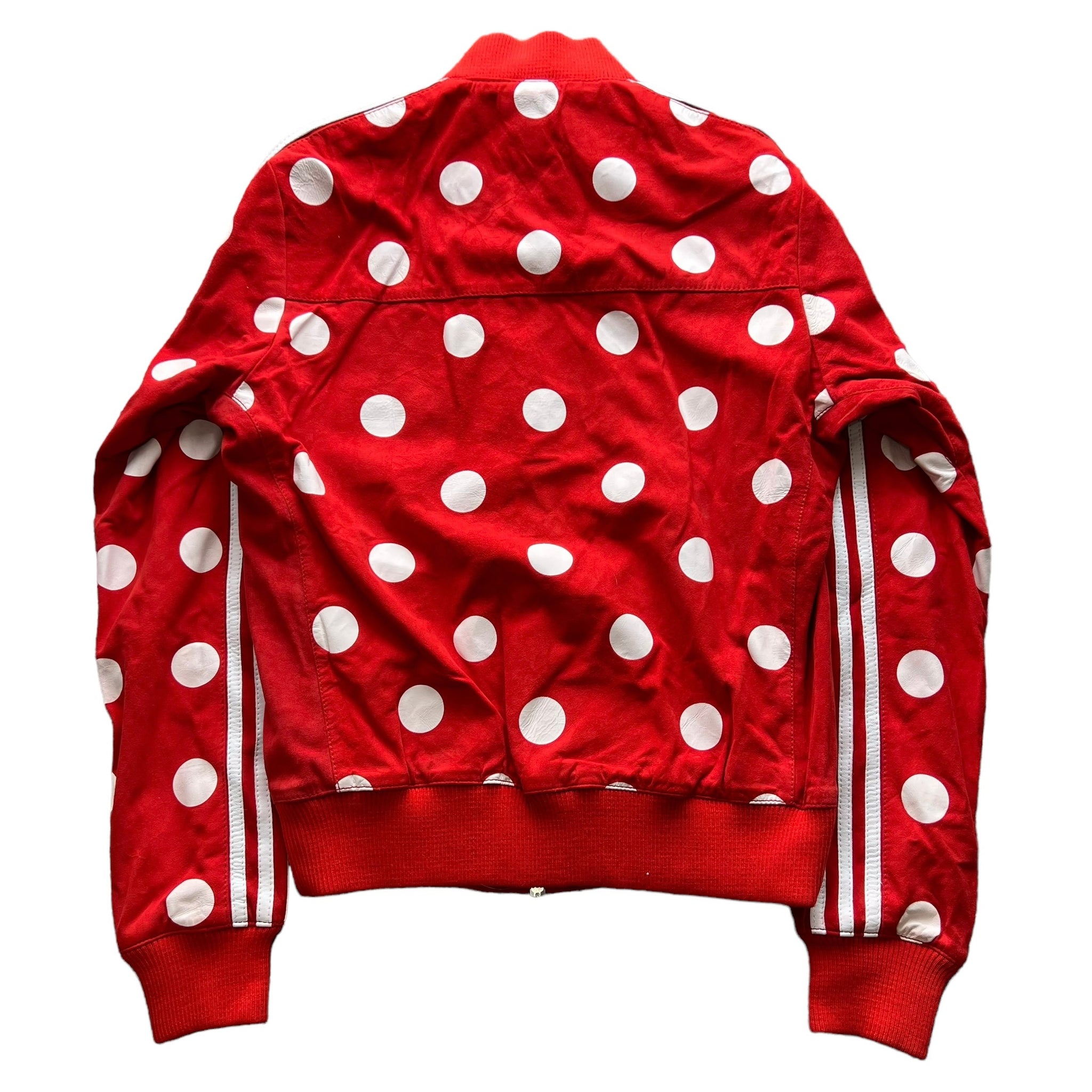 ADIDAS × PHARRELL WILLIAMS LAMB LEATHER TRACK JACKET RED