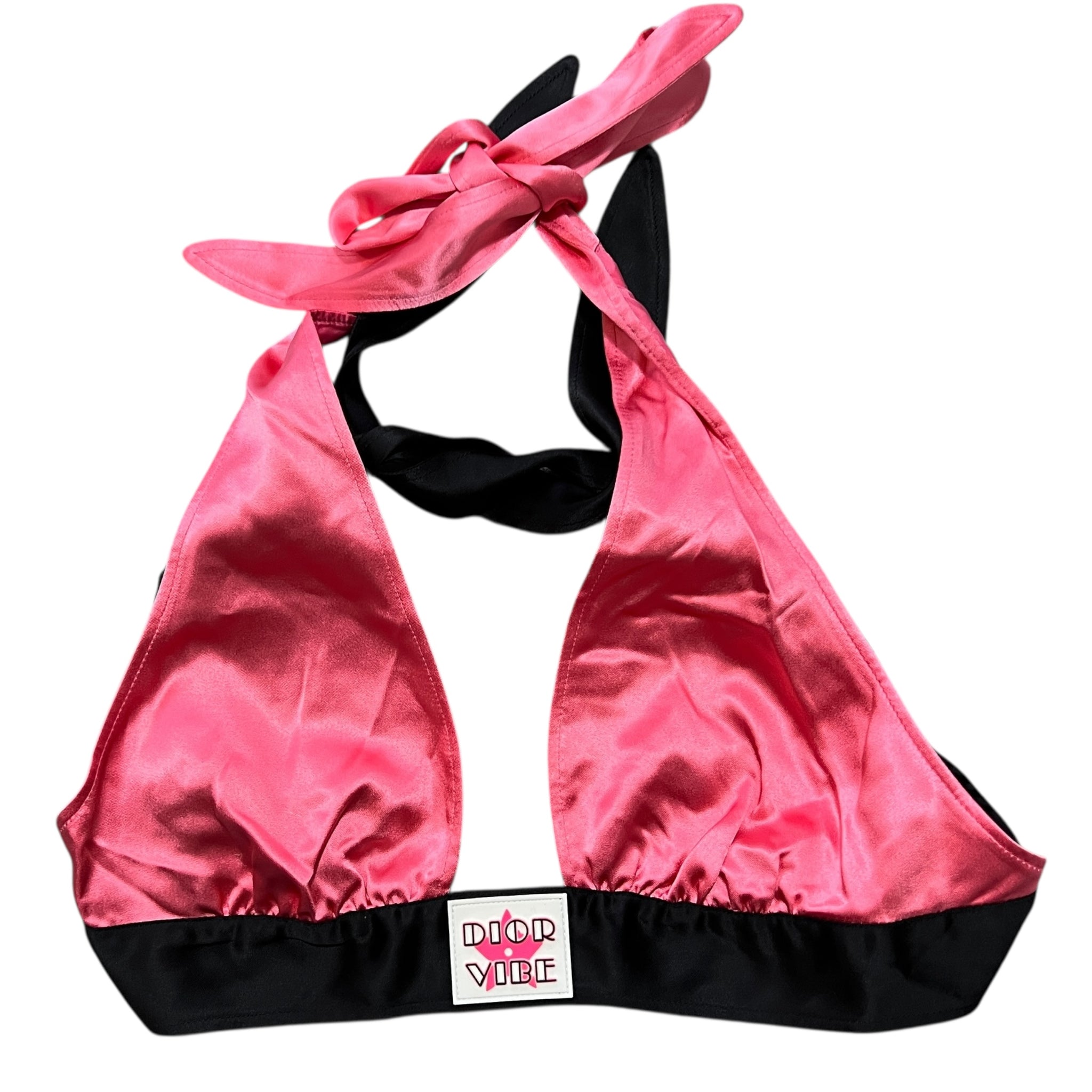 DIOR VIBE 2022SS Look39 Sliky Tie Bra Top  Pink