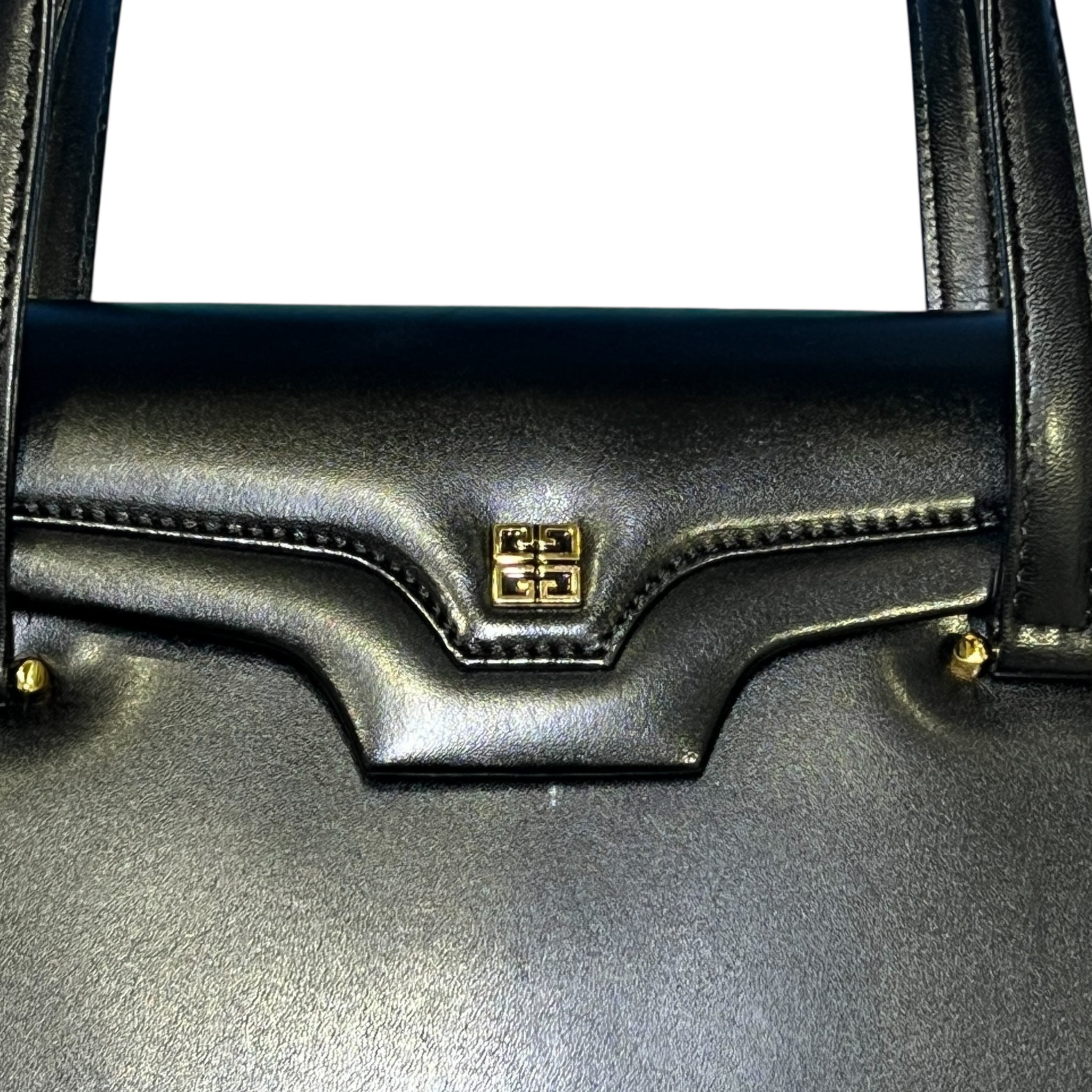 GIVENCHY Leather Logo Plate Hand Bag