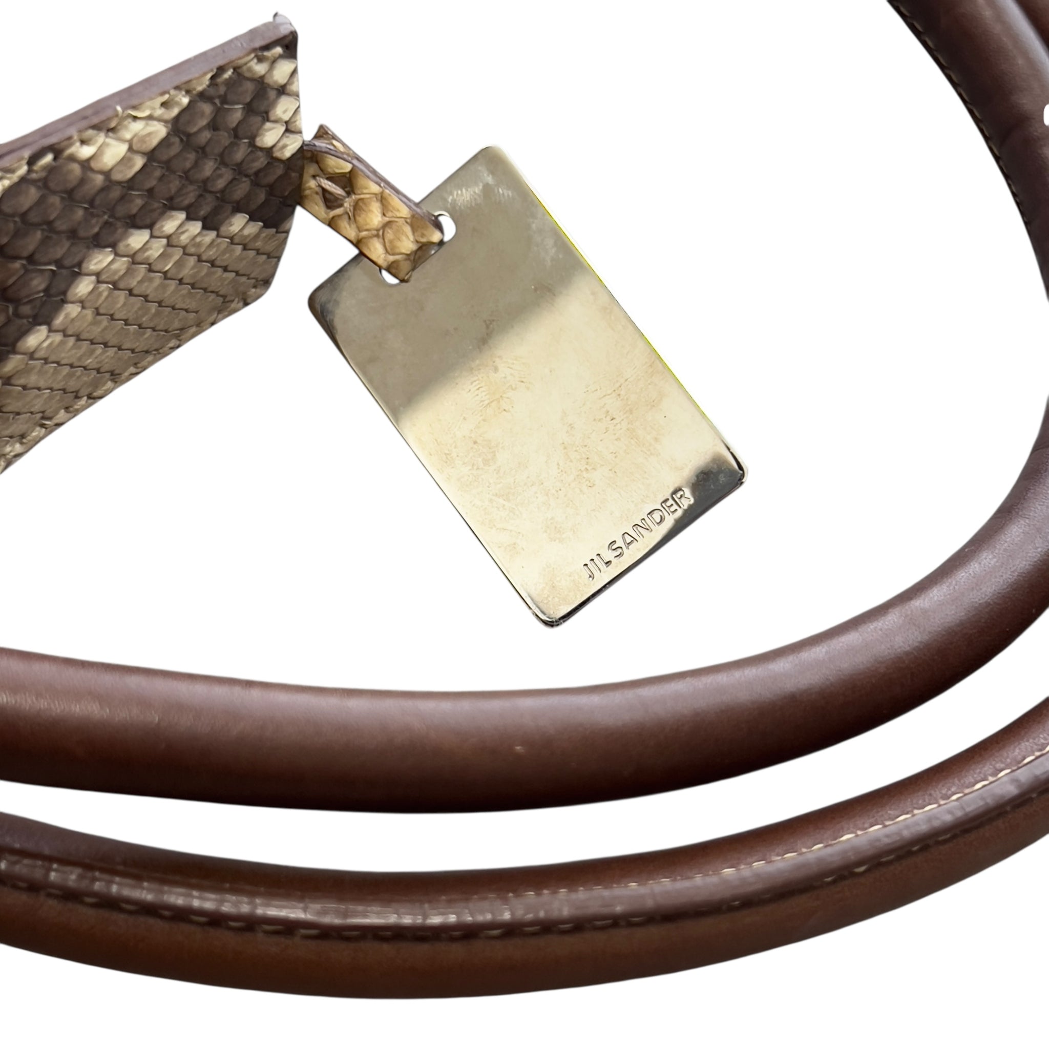 JIL SANDER Real Python Leather Mini Boston Bag " PITONE FOLD "