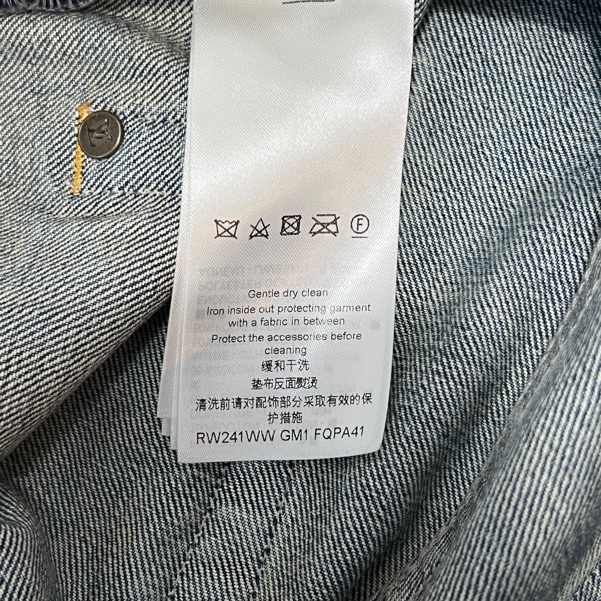 LOUIS VUITTON 2024SS Monogram Leather Patchwork Cotton Denim Pants