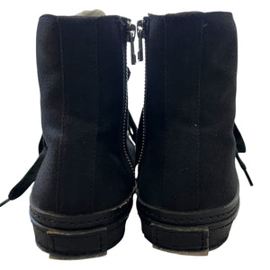 Y’s Yohji Yamamoto Black Canvas High-Tops with Zip & Bijou Sneaker