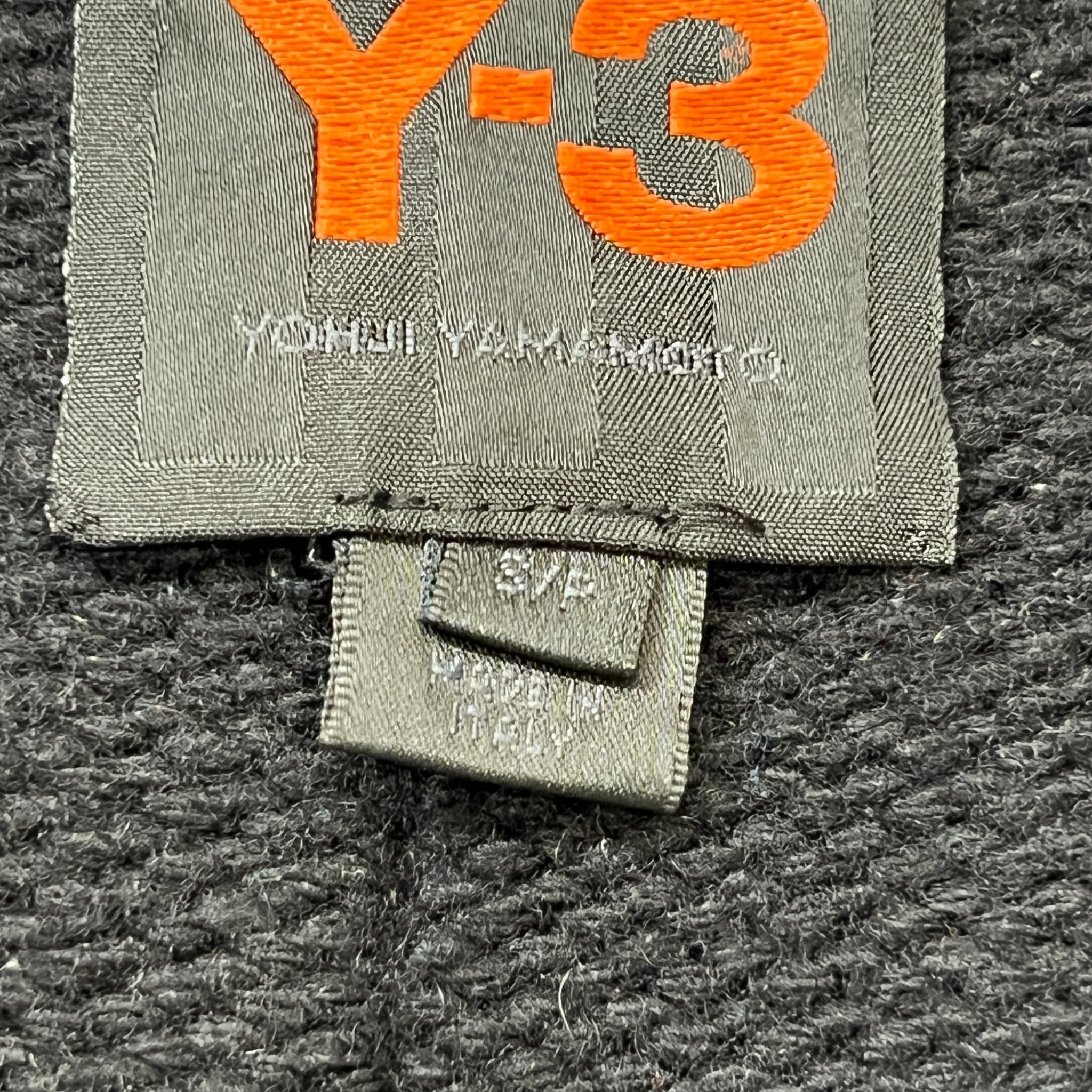 Y-3 YOHJI YAMAMOTO × ADIDAS 2005AW Back Logo Merino Wool Knit Zip-Up Parka