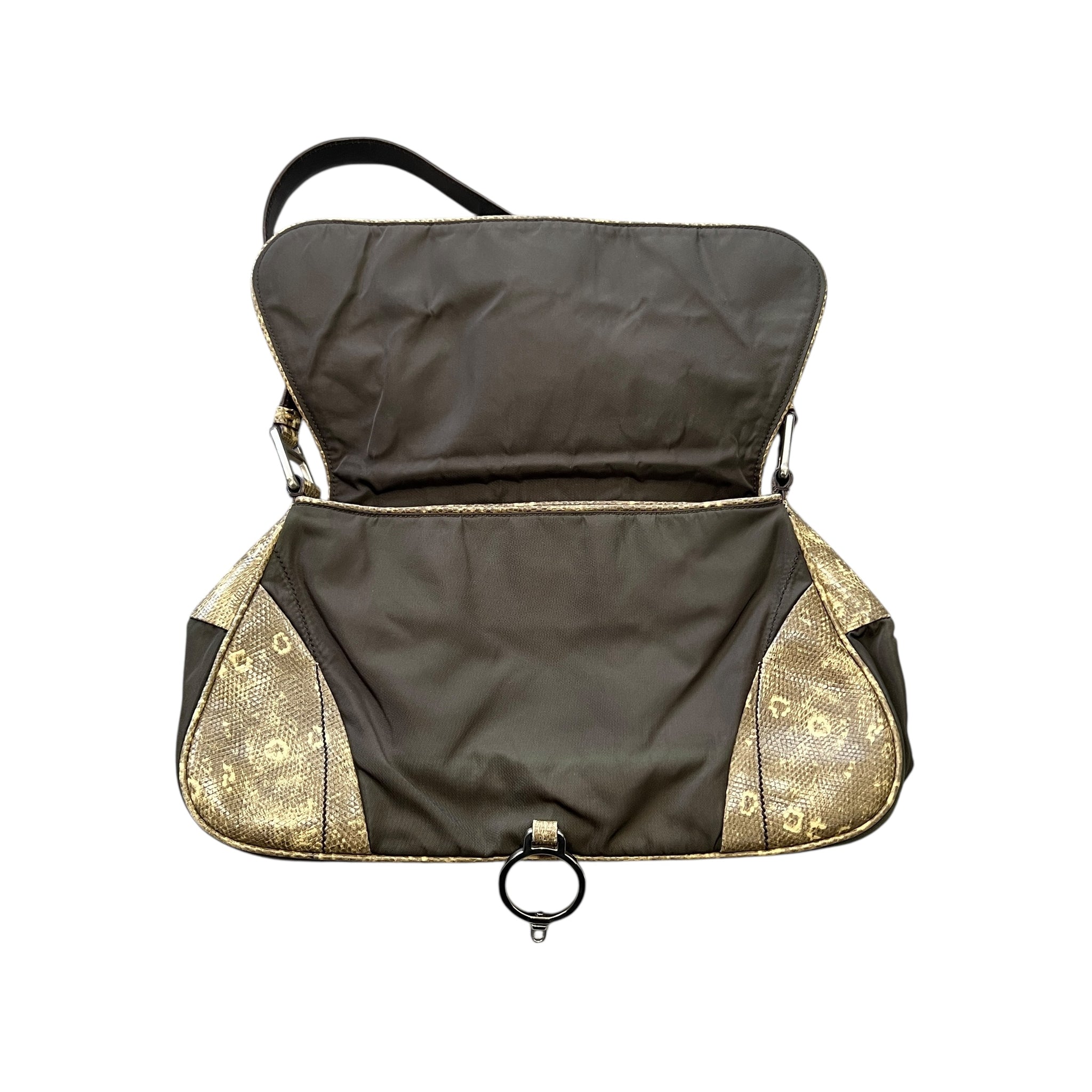 PRADA Vintage One Shoulder Bag Python Embossing  Tessuto Nylon × Leather