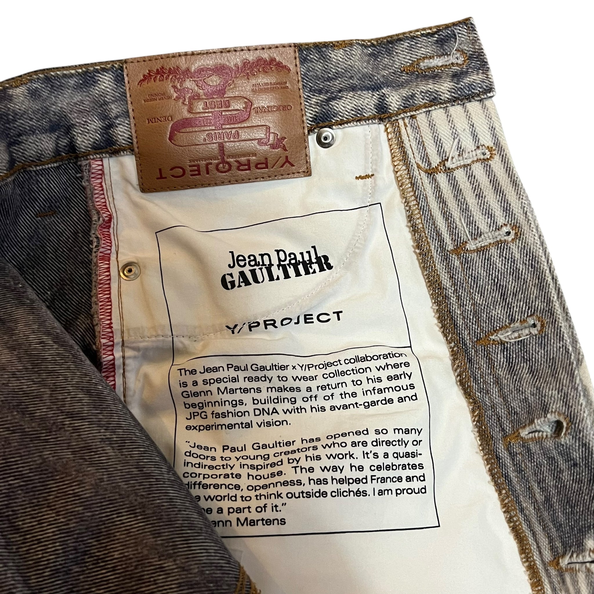 Y/PROJECT × JEAN PAUL GAULTIER 22AW trompe l'oeil 
 DENIM PANTS