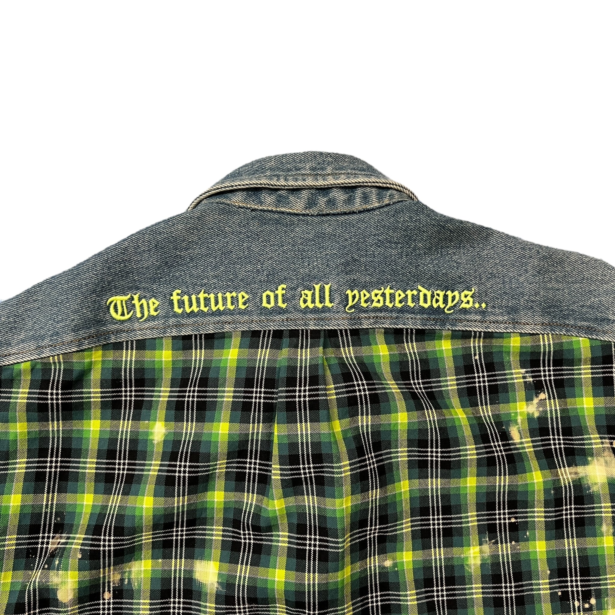 DIESEL Men's S-MOON-CHECK Embroidery & Treated Combination Shirt