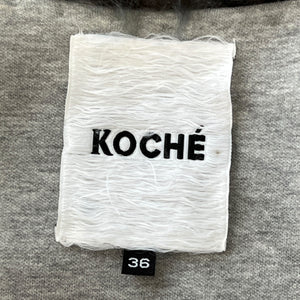 KOCHE 2016-17 Autumn Winter Embellished Faux Fur Coat with Lace & Beads
