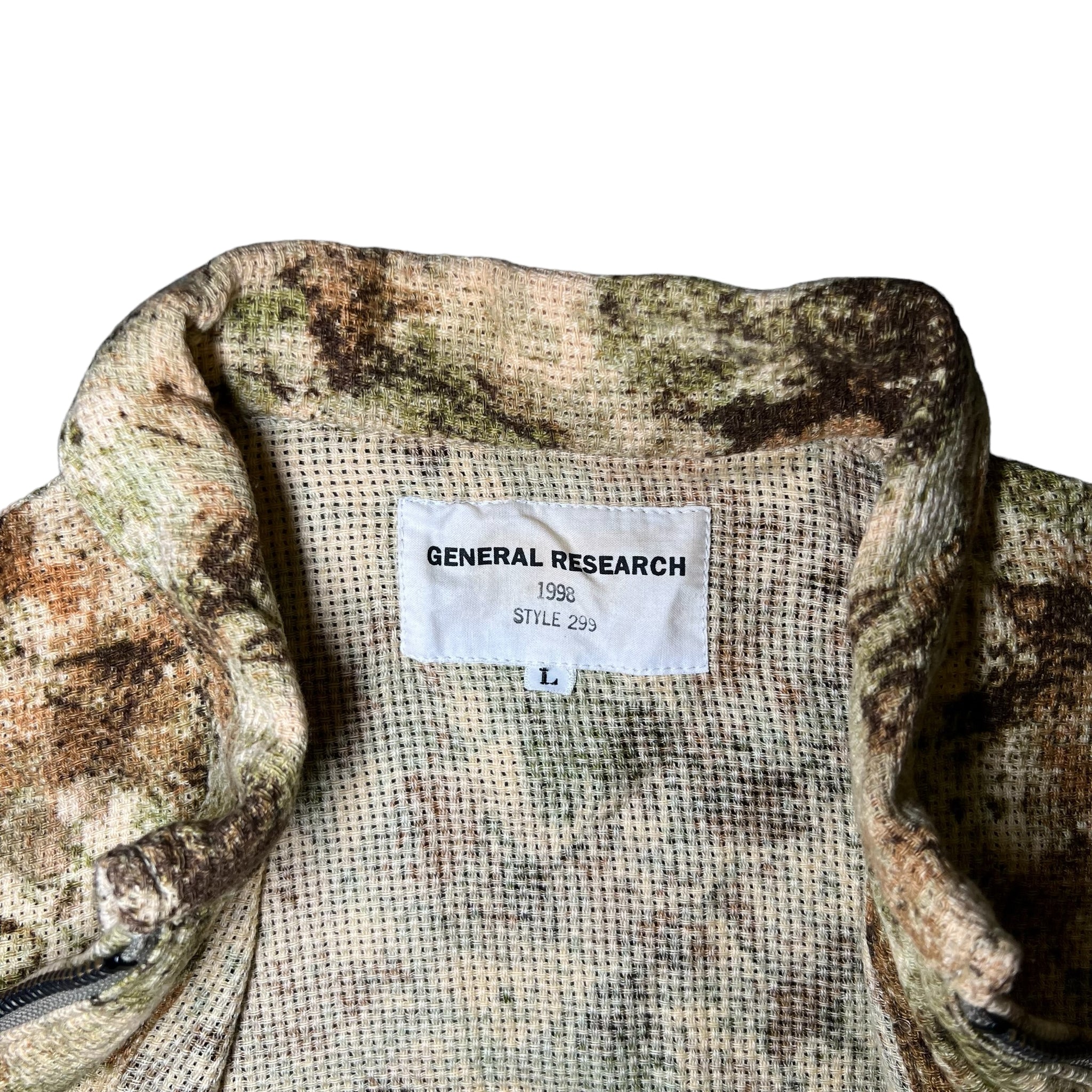 GENERAL RESEARCH 1998SS COTTON TREE CAMO SET-UP JACKET & SHORTS