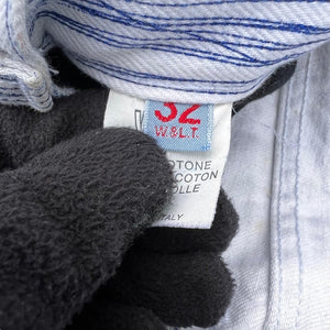 W&LT 1997AW GRAFFITI DENIM PANTS WHITE WALTER VAN BEIRENDONCK