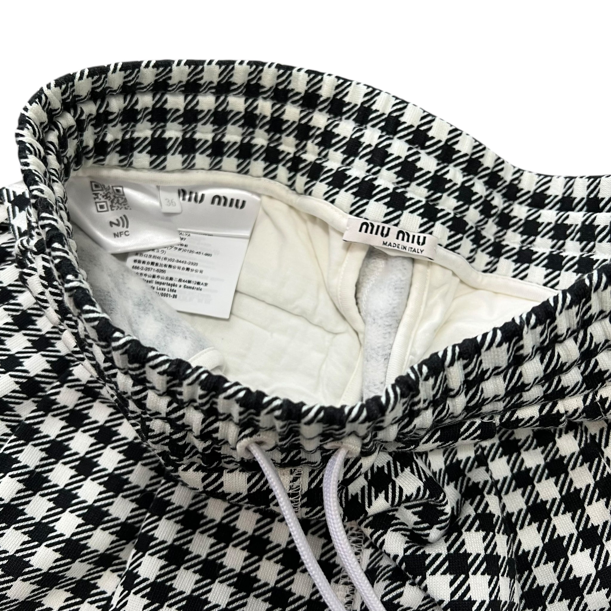 MIU MIU Check Sweat Short Jacket and Short Pants Set Up