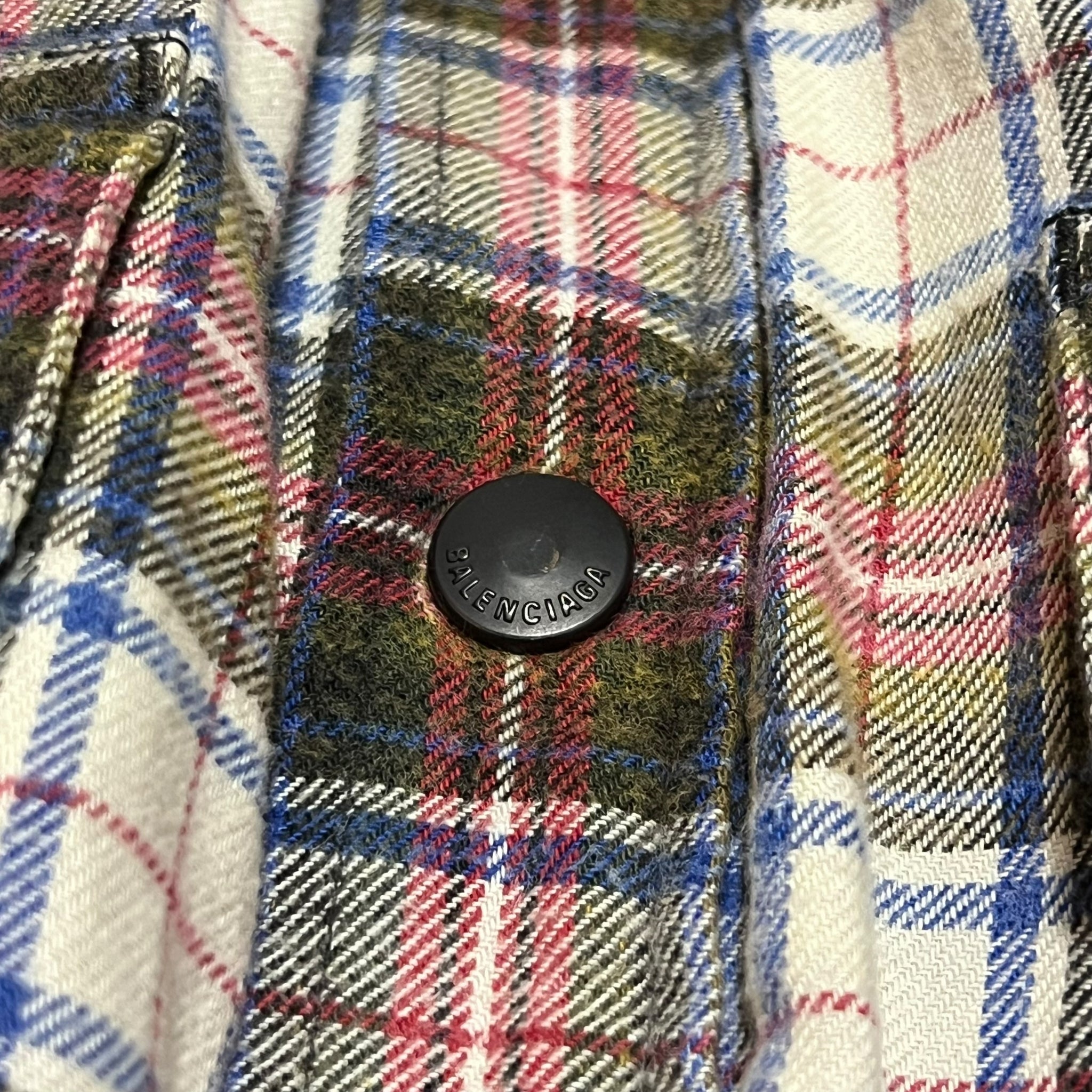 BALENCIAGA 2023SS Padded Flannel Hooded Shirt