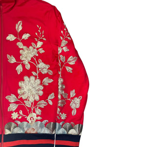 GUCCI Alessandro Michele Embroidered Floral Zip Jersey Sweatshirt