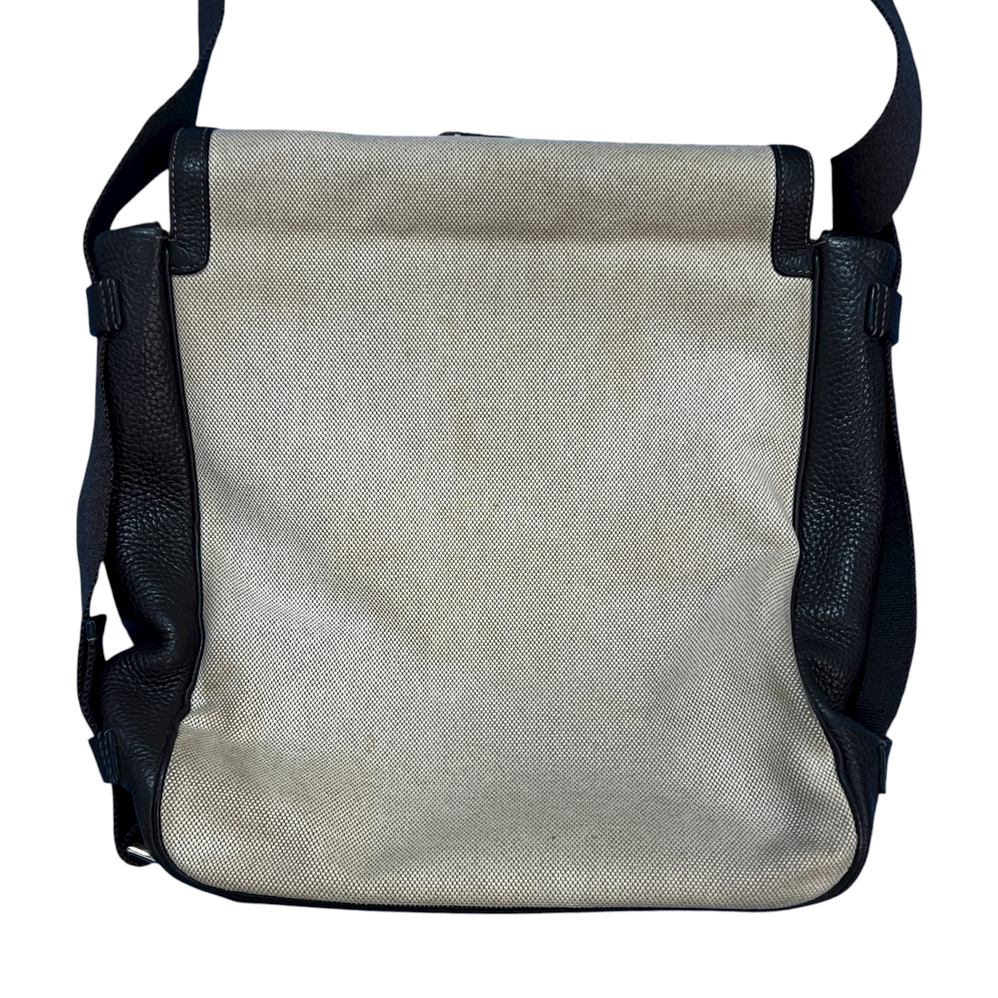 HERMÈS Tibet Vertical Shoulder Bag Toile H Beige × Brown