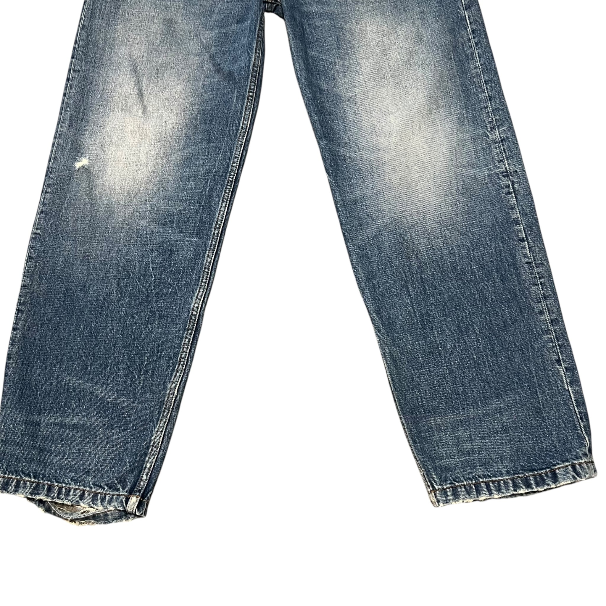 BALENCIAGA 2023SS Distressed Wide Fit Straight Denim Pants