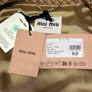 MIU MIU 2025ss Cord Checked Canvas Blouson Jacket