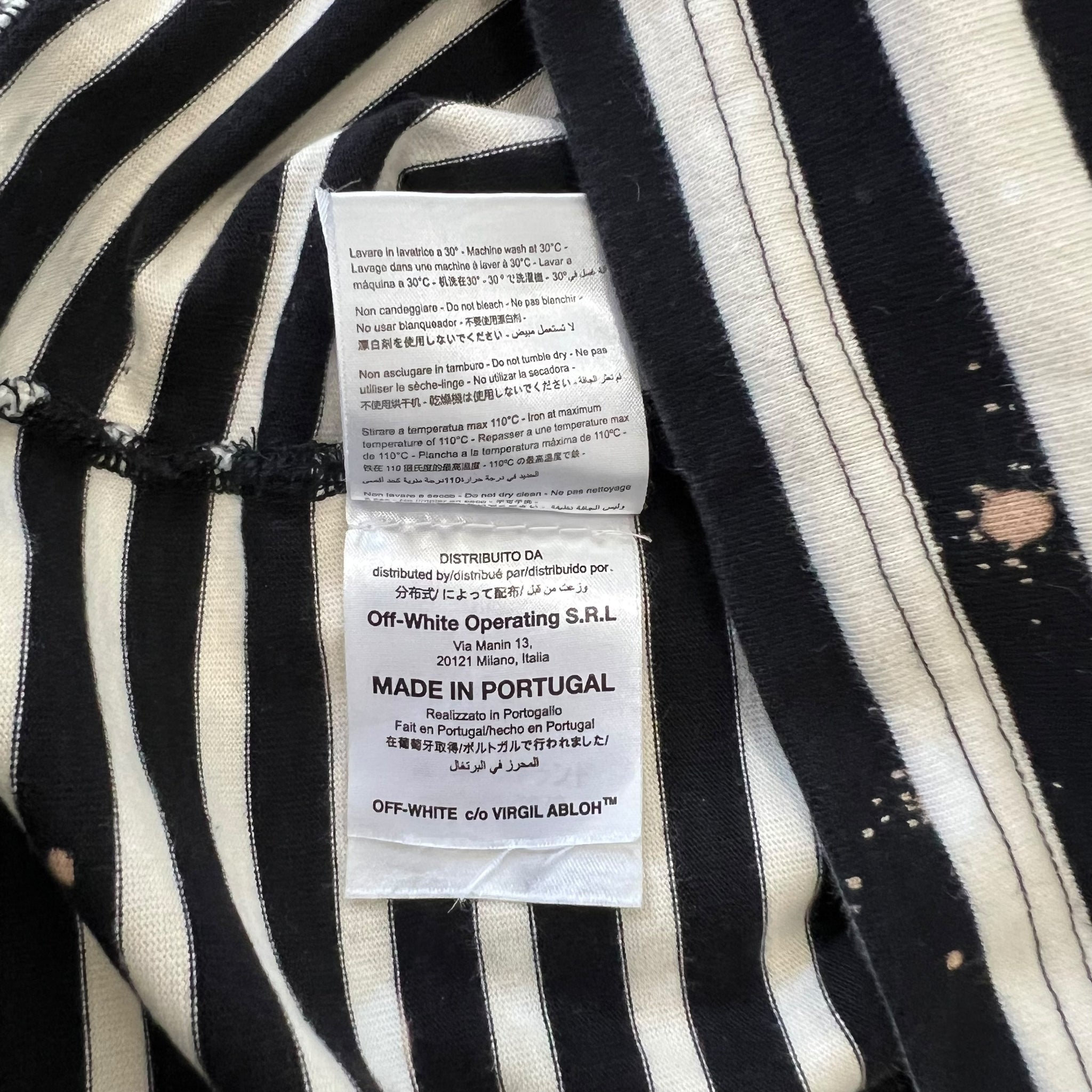 OFF WHITE 2015SS Distressed Border L/S T-Shirts