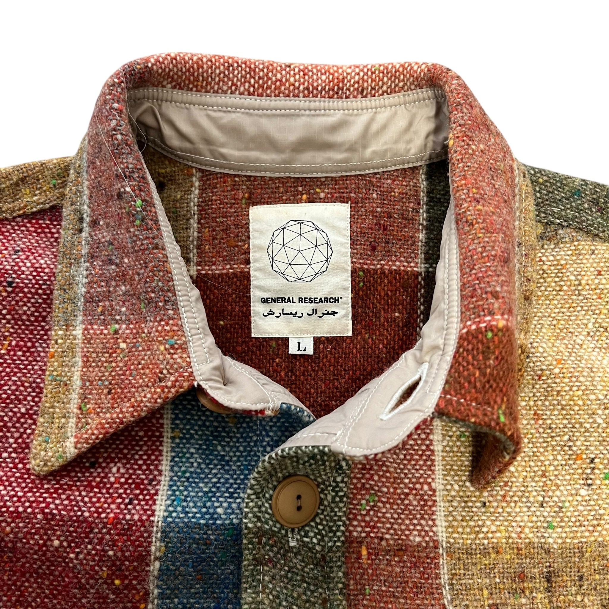 GENERAL RESEARCH 2000 Multi Color Wool Check Tweed Shirts