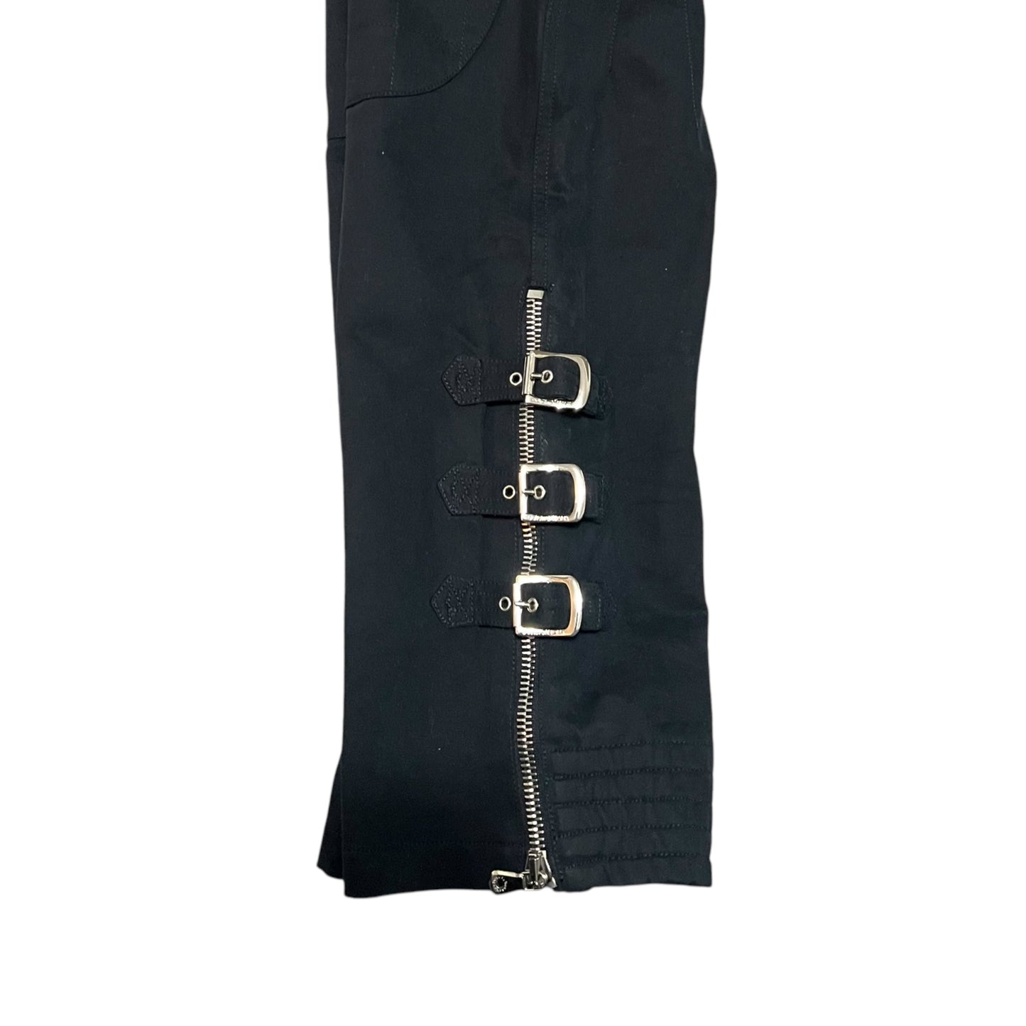 DOLCE&GABBANA 2003AW Side Zip Double Knee Belt Side Zip Bontage Pants