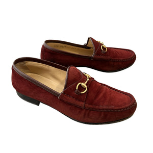 GUCCI Suede Leather Horsebit Loafer Shoes